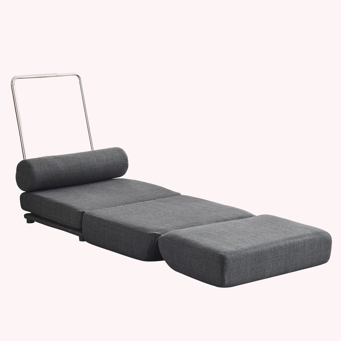 Single Sofa Chair Foldable Single Sofa Bed With Pillow, Portable Foldable Sofa Bed, Leisure Sofa Chair, Easy To Store, Made Of Breathable And Wearable Linen - Dark Gray