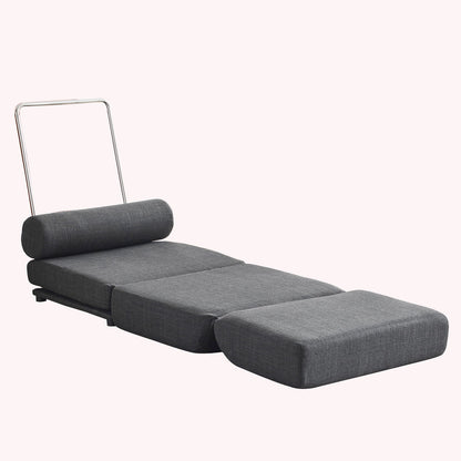 Single Sofa Chair Foldable Single Sofa Bed With Pillow, Portable Foldable Sofa Bed, Leisure Sofa Chair, Easy To Store, Made Of Breathable And Wearable Linen - Dark Gray
