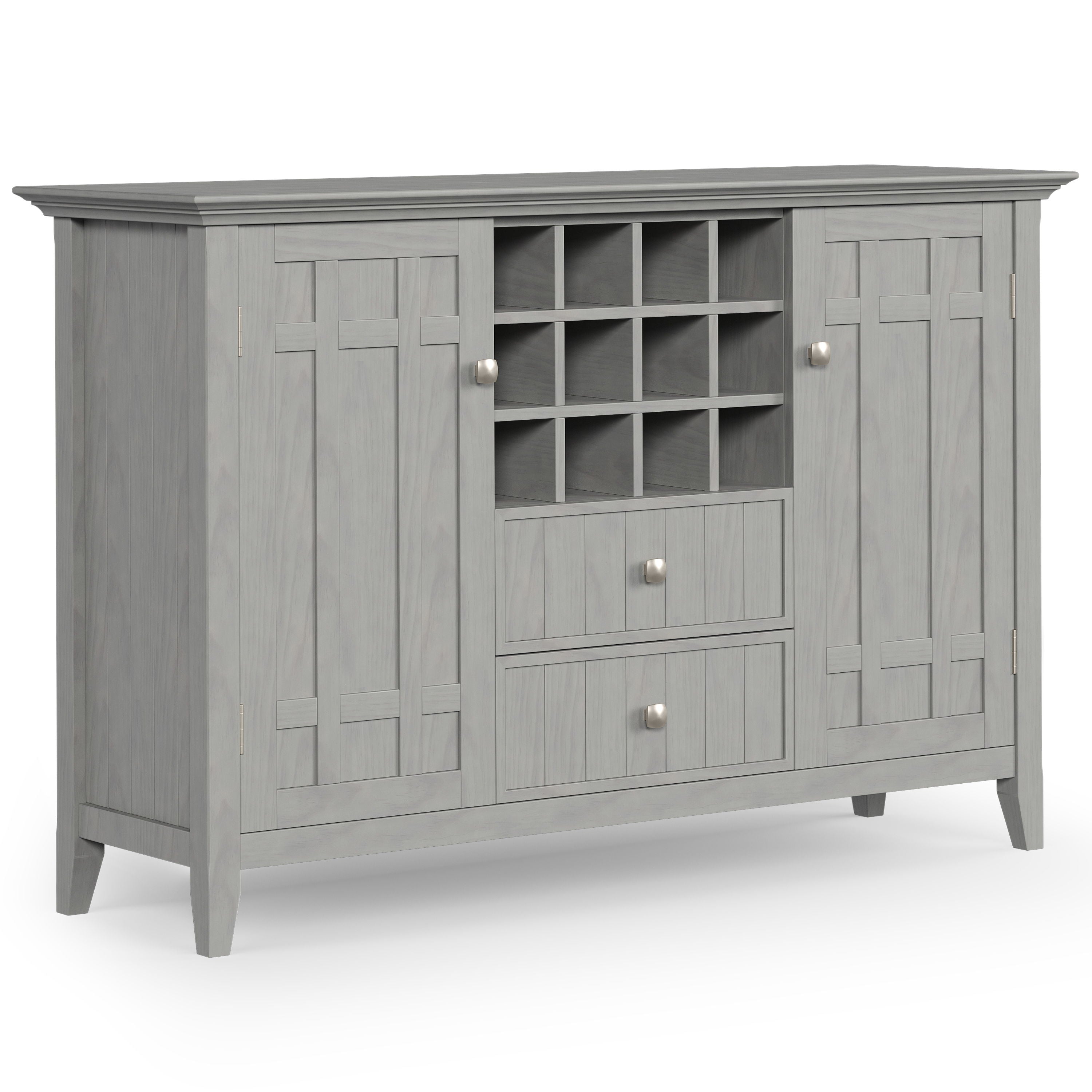 Bedford - Sideboard Buffet And Wine Rack - Fog Gray