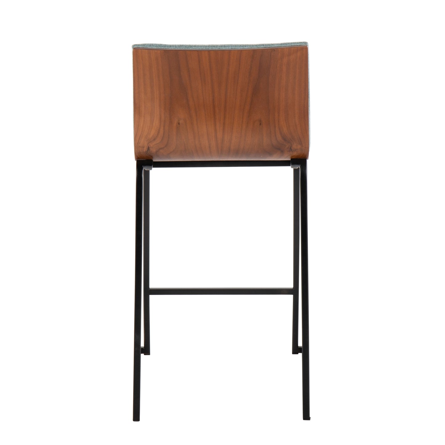 Mason Mara - Contemporary Fixed Height Counter Stool (Set of 2) - Black / Walnut / Green