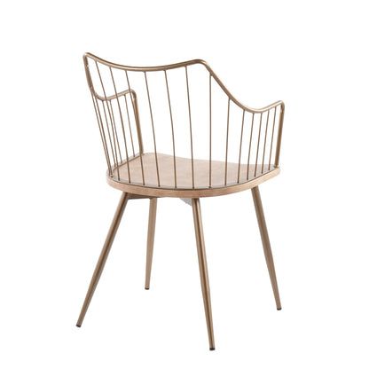 Winston - Farmhouse Chair - Antique Copper / White Washed