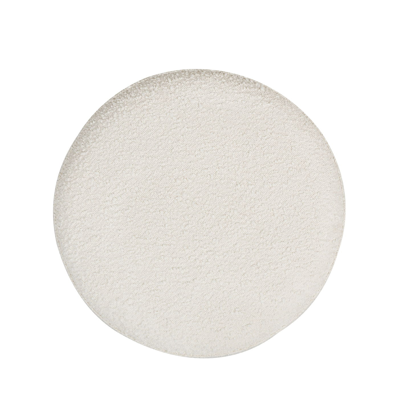 Fuji - Oversized Round Storage Ottoman - Ivory White