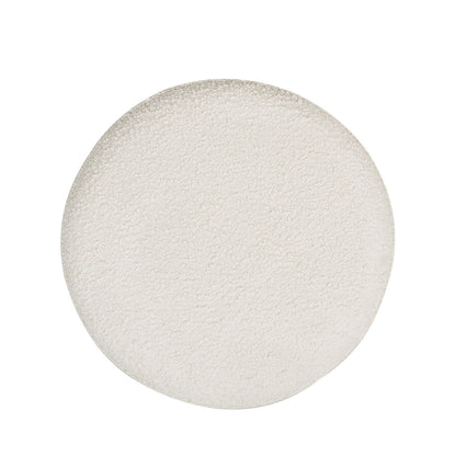 Fuji - Oversized Round Storage Ottoman - Ivory White
