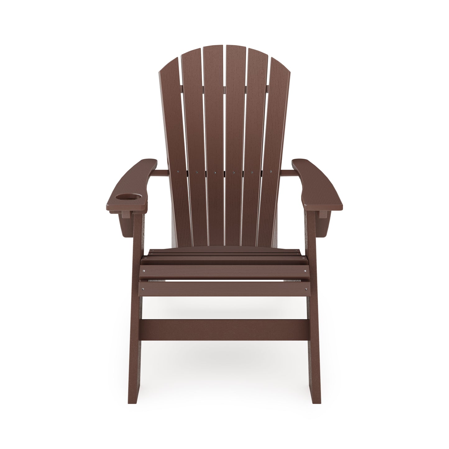 Adirondack Chair Sturdy HDPE Poly Lumber For Poolside, Patio, And Garden Relaxation - Brown