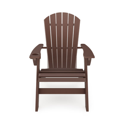 Adirondack Chair Sturdy HDPE Poly Lumber For Poolside, Patio, And Garden Relaxation - Brown