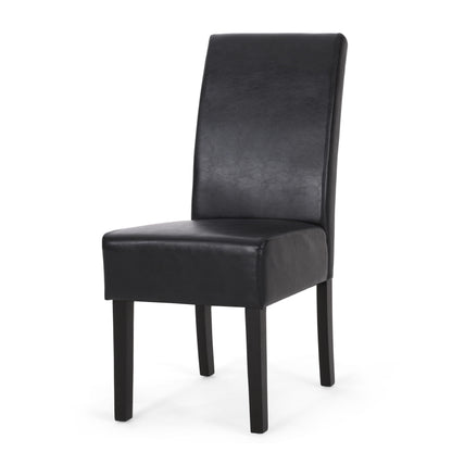 Contemporary Dining Chair (Set of 2) With Rubberwood Legs - Black