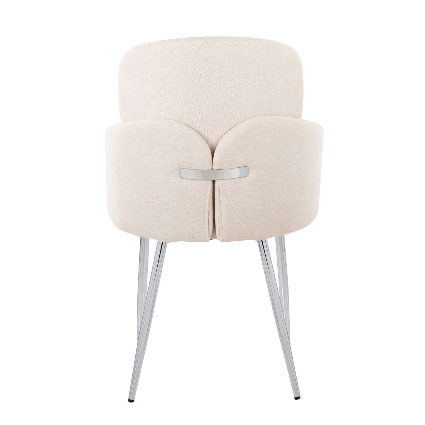 Dahlia - Contemporary Dining Chair (Set of 2) - Cream / Chrome