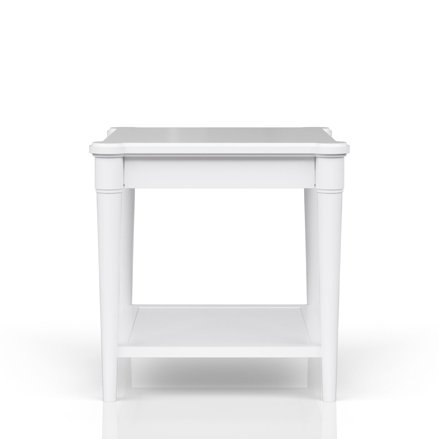 End Table With Storage Drawer - White