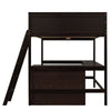 Full Size Loft Bed With Shelves With Desk - Espresso