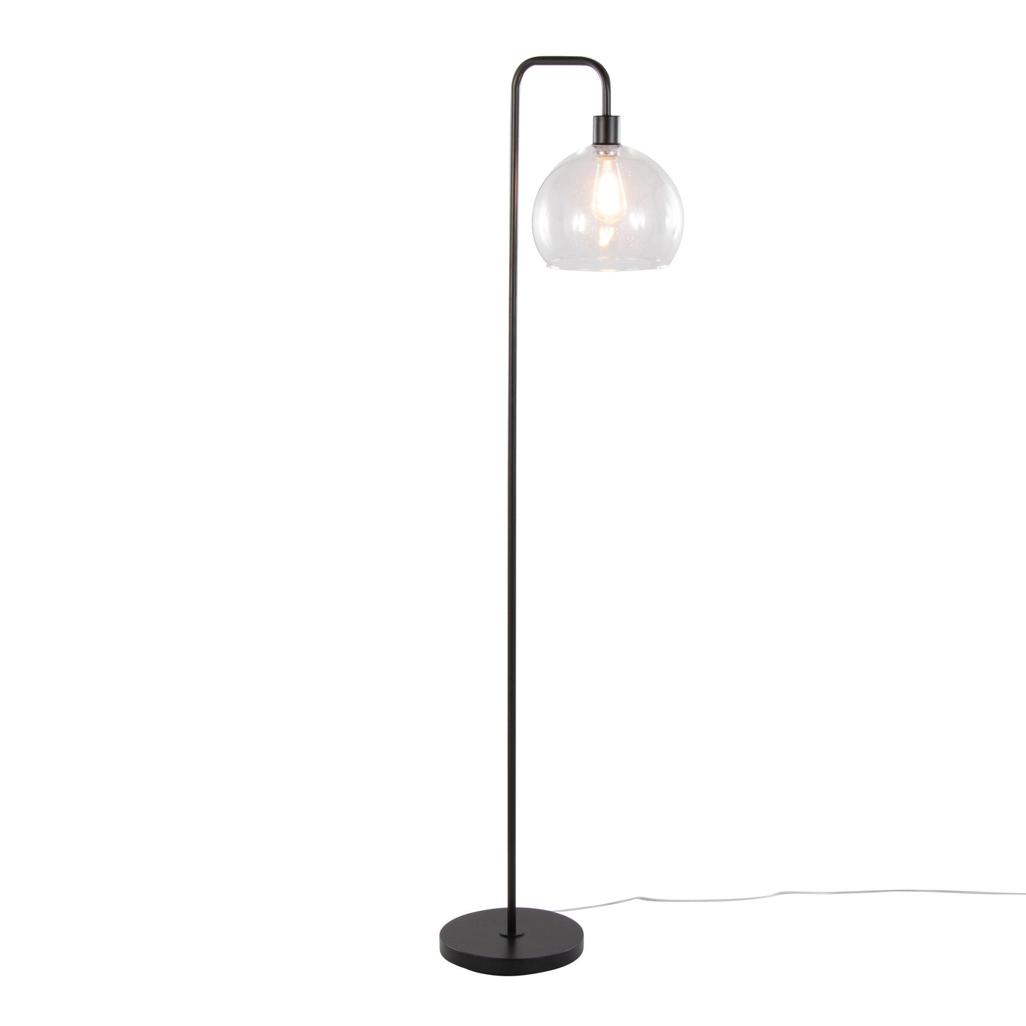 Metro - Contemporary Floor Lamp - Oil Bronze / Clear Seeded