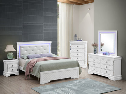 Full Elegant Bed - Silver Champagne