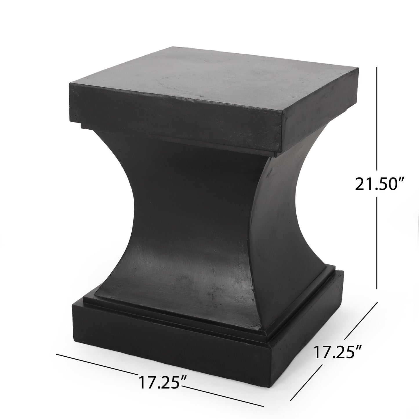 Modern Athena Side Table With Pedestal Design - Black