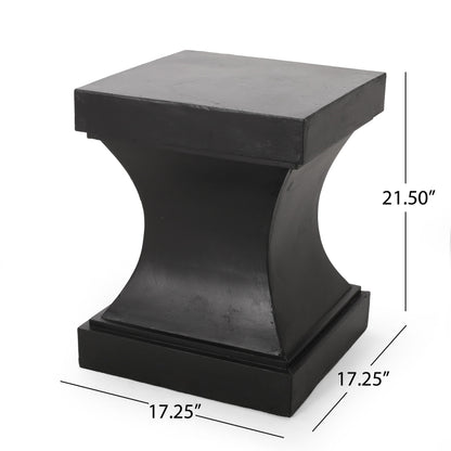Modern Athena Side Table With Pedestal Design - Black