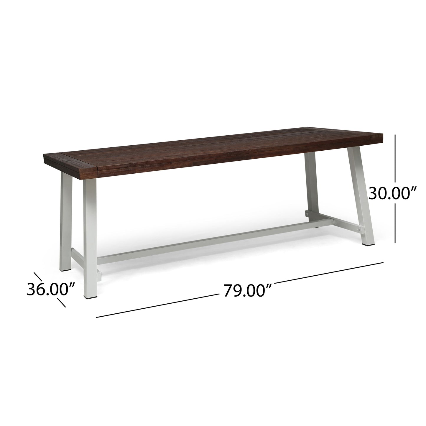 Equilibrium - Outdoor Dining Table With Slat Top - Dark Brown
