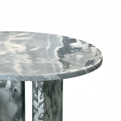 Natural Marble Coffee Table With Polished Surface, Genuine Stone - Blue Gray