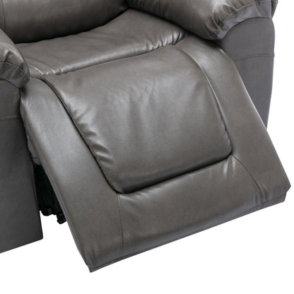 3 Seater Home Theater Recliner Manual Recliner Chair With Two Built-In Cup Holders For Living Room - Gray