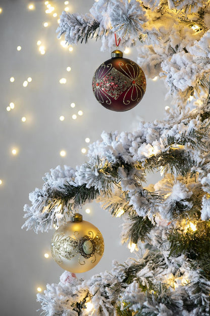 Christmas Ball Ornaments, Decorative Hanging Ball Christmas Tree Ornaments For Holiday Party Decorations (Set of 6) - Gold
