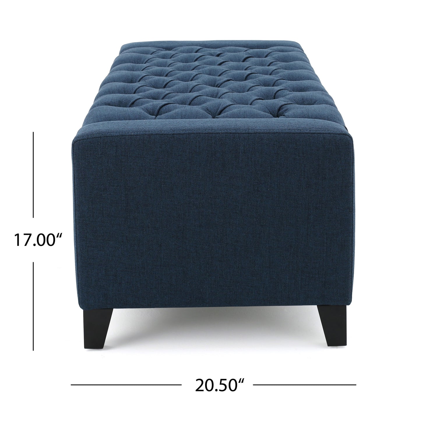 Guernsey - Ottoman Fabric Storage With Tufted Top - Navy Blue