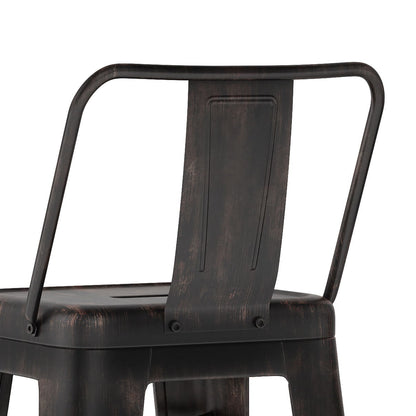 Rayne - Metal Bar Stool (Set of 2) - Distressed Black