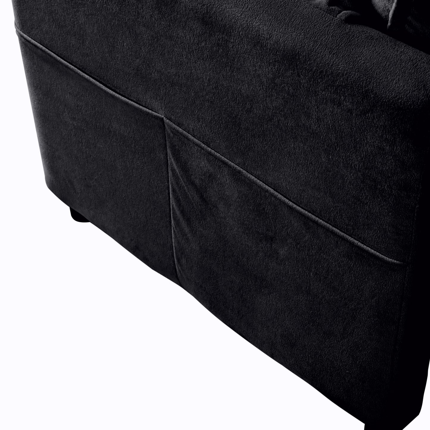 Oversized Deep Seat Luxury 2 Piece Sofa Set, Modern Chenille Comfy Cloud Couches For Living Room Office - Black