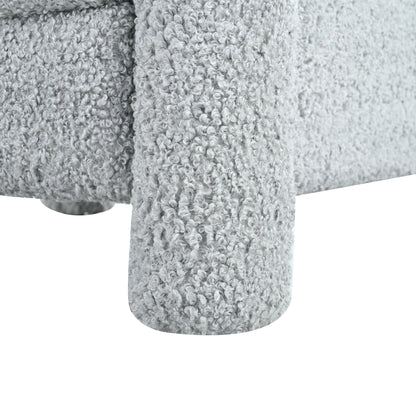 Push Back Recliner Armchair Upholstered Single Sofa With Adjustable Backrest For Living Room - Light Gray