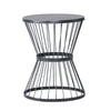 Lassen - Modern Outdoor Side Table With Hourglass Design - Matte Black