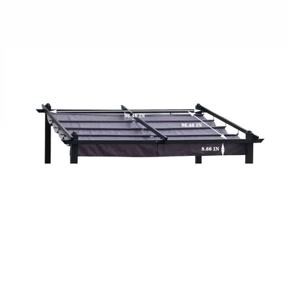 Replacement Canopy Top Fabric For 10X10 Ft Outdoor Patio Retractable Pergola Sunshelter Pergola Canopy - Gray