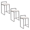 Fuji - Contemporary Stackable Counter Stool (Set of 3) - Black / White