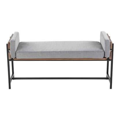 Kari - Farmhouse Bench - Black / Brown / Light Gray
