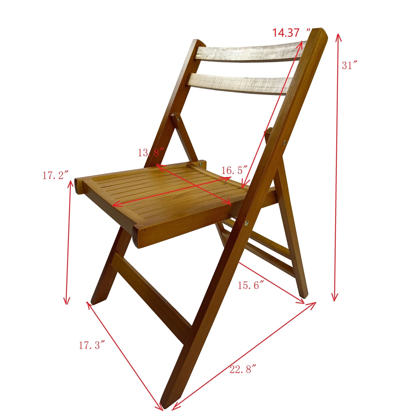 Folding Special Event Chairs, Foldable Style (Set of 4) - Honey
