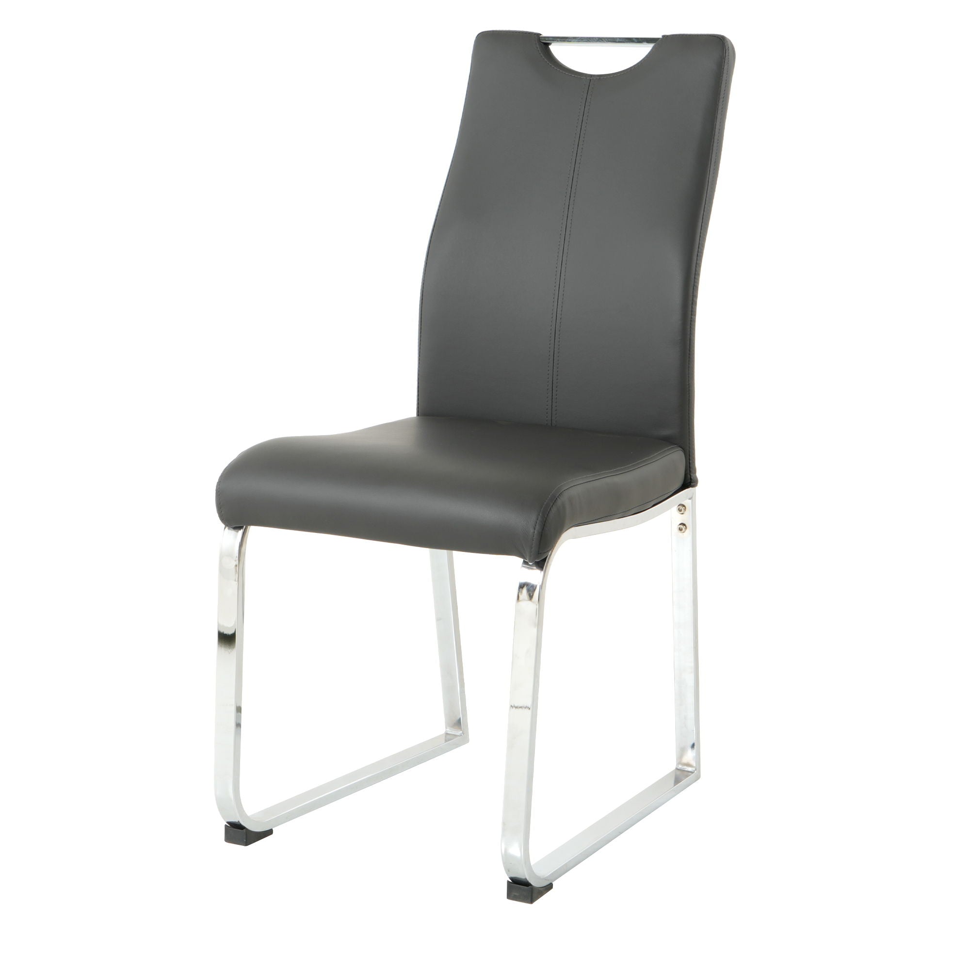 Modern Dining Chair (Set of 2), Upholstered With Cloth And Electroplated Metal Legs For Home Furniture - Charcoal Gray