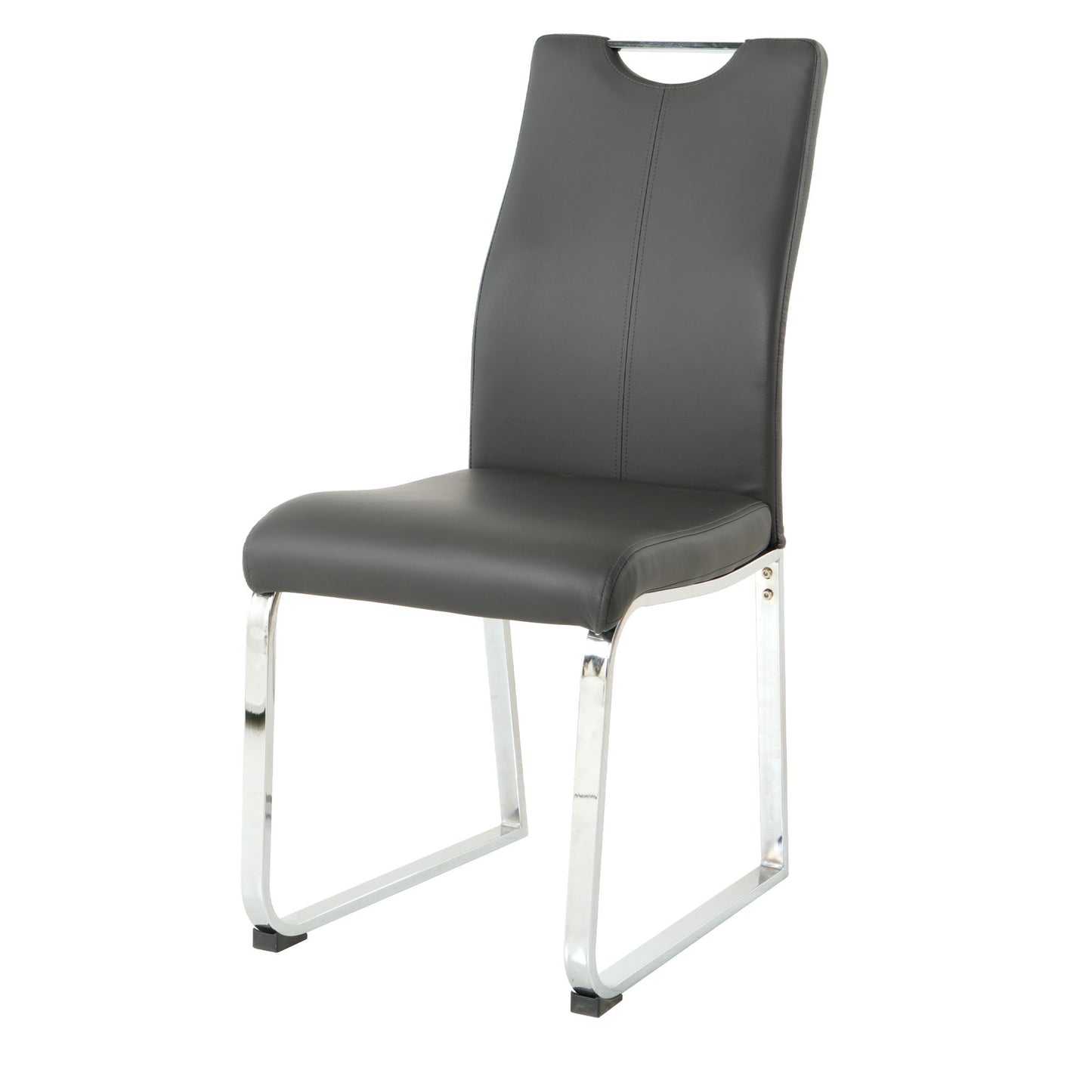 Modern Dining Chair (Set of 2), Upholstered With Cloth And Electroplated Metal Legs For Home Furniture - Charcoal Gray