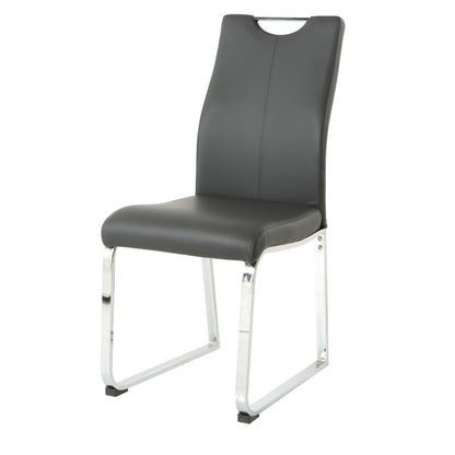 Modern Dining Chair (Set of 2), Upholstered With Cloth And Electroplated Metal Legs For Home Furniture - Charcoal Gray
