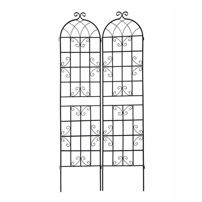2 Pack Metal Garden Rustproof Trellis For Climbing Plants Outdoor Flower Support - Black