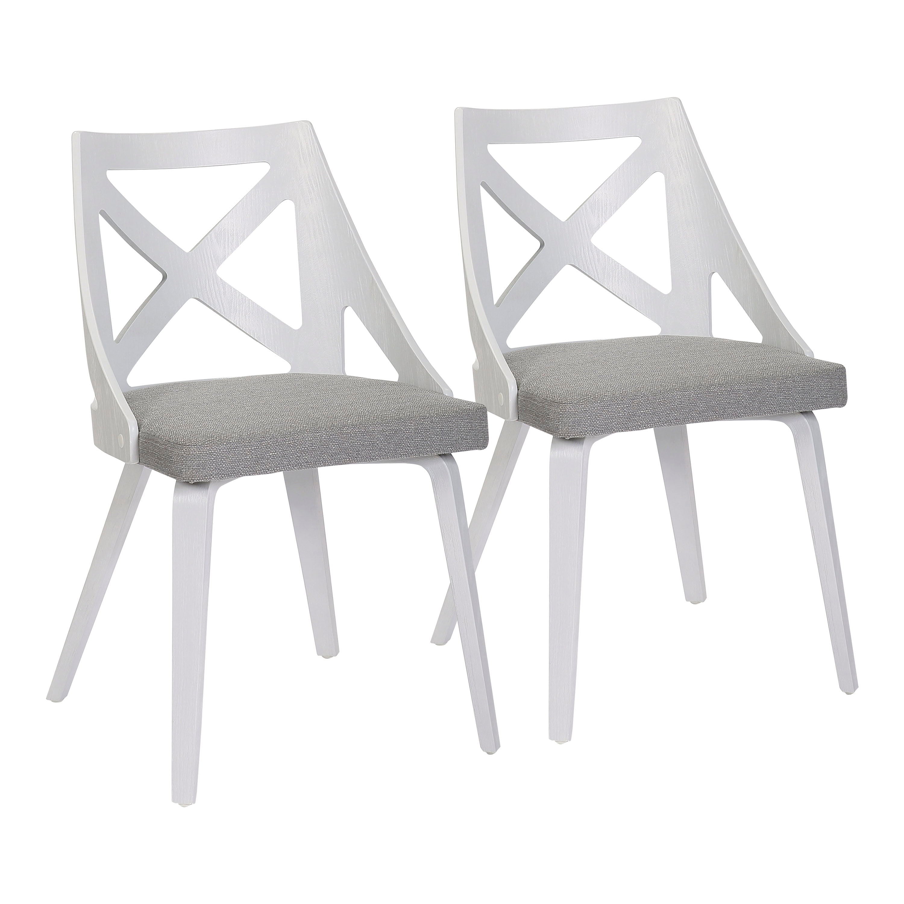 Charlotte - Farmhouse Chair (Set of 2) - White / Light Gray
