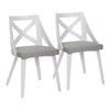Charlotte - Farmhouse Chair (Set of 2) - White / Light Gray
