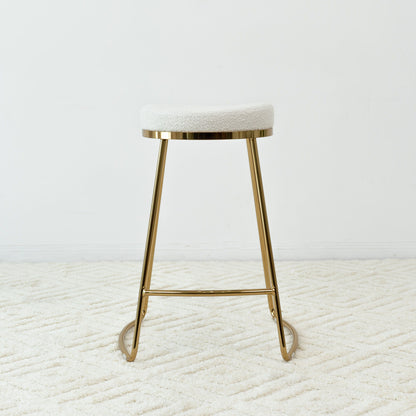 Jane - Mid-Century Modern Luxury Upholstered Stool - White