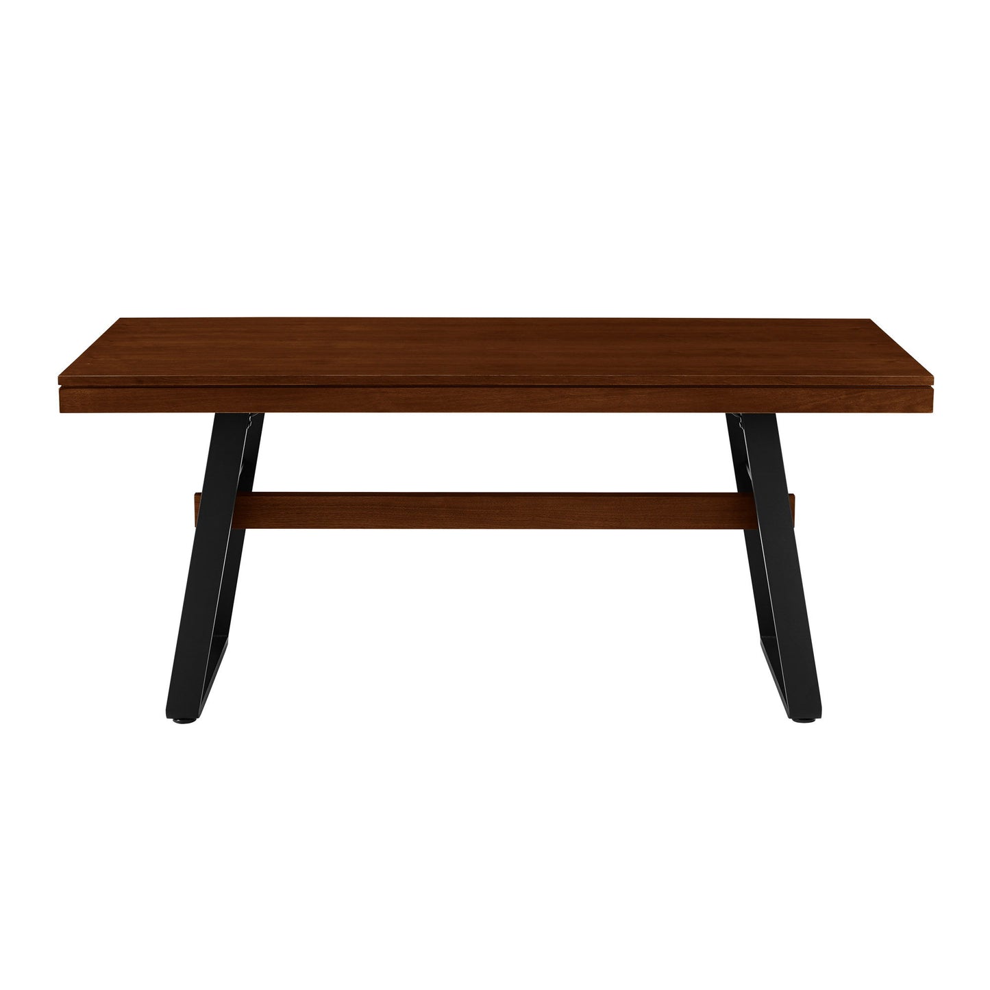 Modern Industrial Large Dining Table - Dark Walnut