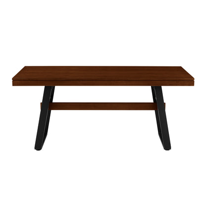 Modern Industrial Large Dining Table - Dark Walnut