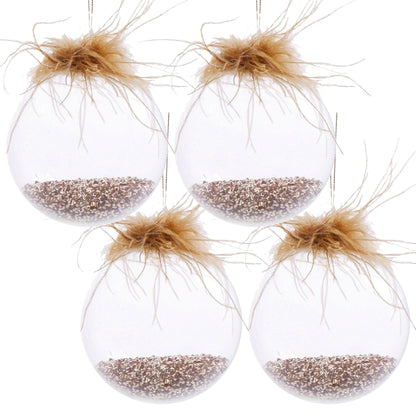 Christmas Ball Ornaments, Decorative Hanging Ball Christmas Tree Ornaments For Holiday Party Decorations (Set of 4) - Multi