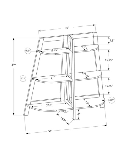 Bookshelf, Bookcase, Etagere, 3 Tier, For Office, Contemporary & Modern - Espresso