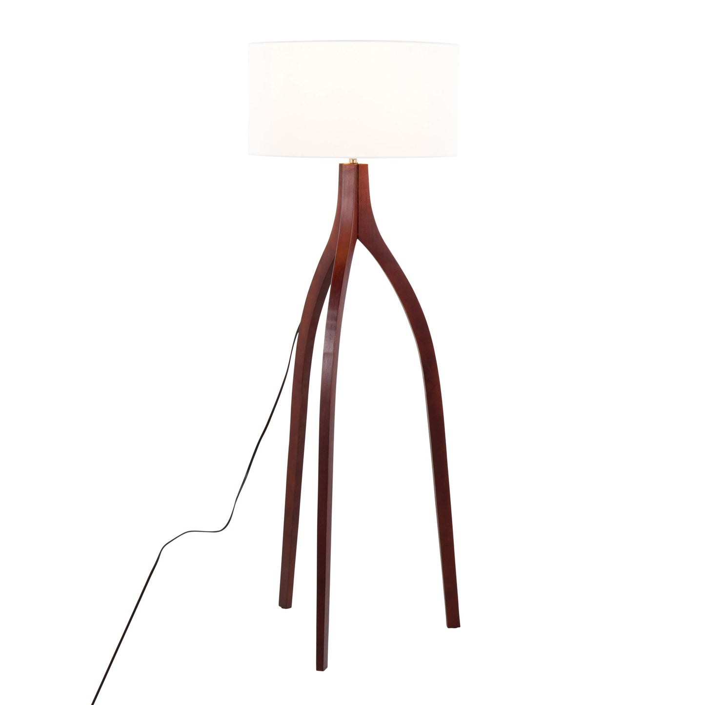 Wishbone - Contemporary Floor Lamp - Walnut / White
