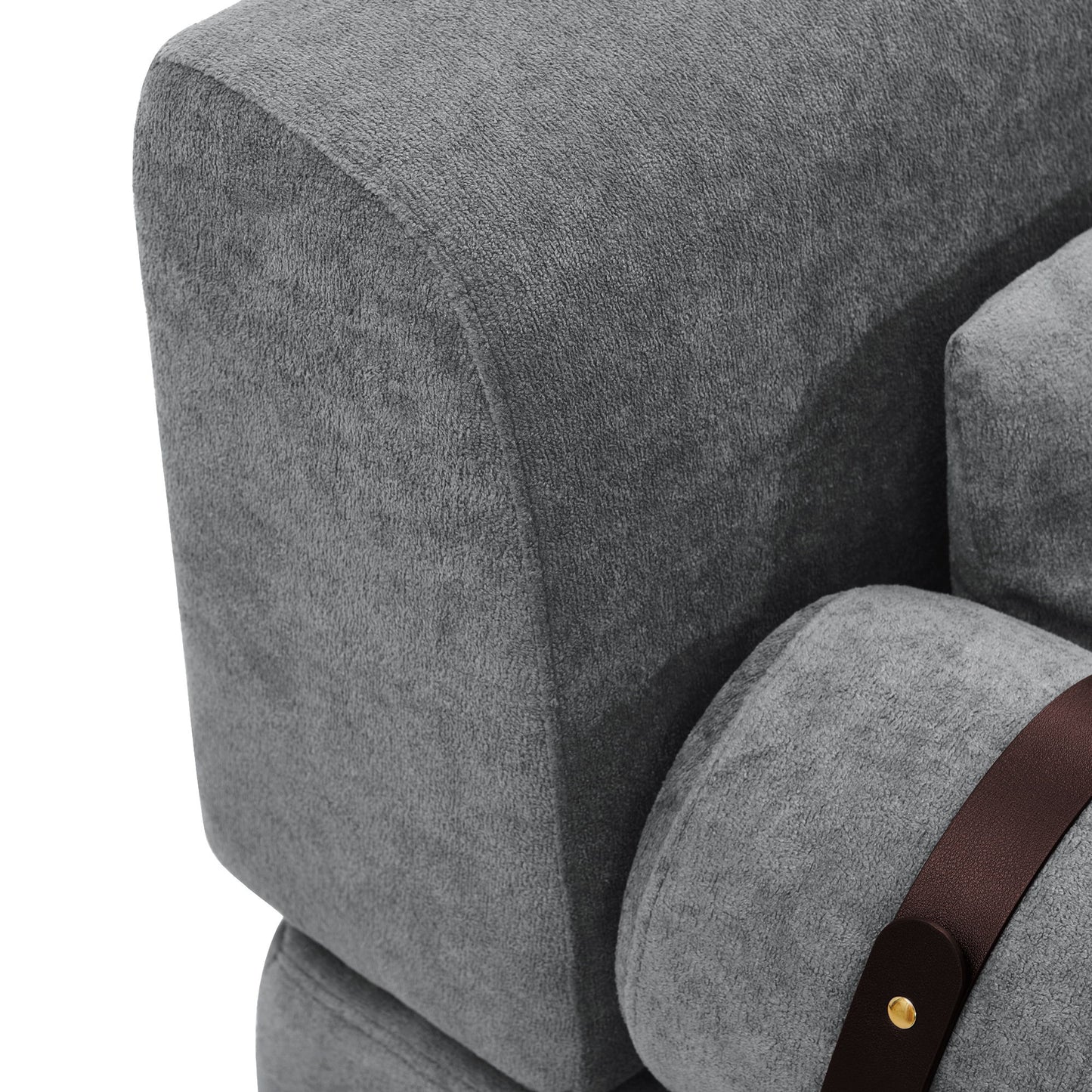 Modern Loveseat Sofa 59" Sofa Couch 2 Seater With USB Ports, Unique Cylindrical Armrests - Gray