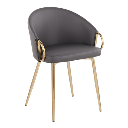 Claire - Contemporary / Glam Chair (Set of 2) - Gold / Gray