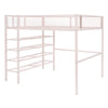 Full Size Loft Bed With 4 Tier Shelves And Storage - Pink