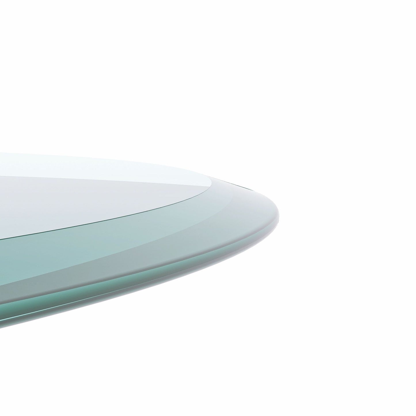 24" Round Tempered Glass Table Top Clear Glass 2 / 5" Thick Beveled Polished Edge - Transparent