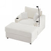 Modern Style Single Sofa Sofa Couch With Storage Space, A Movable Ottoman, Two USB Ports, Two Cup Holders, A Phone Holder For Living Room - Beige