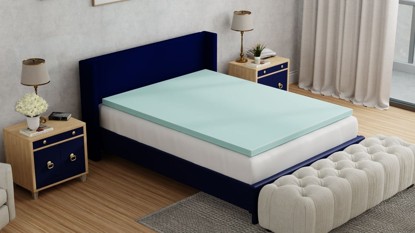 3" Twin Long Gel Plush Memory Foam Cooling Mattress Topper - Multicolor