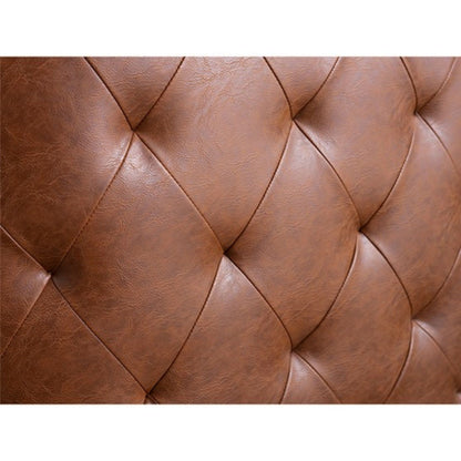 Tufted Barrel Swivel Chair With 360 Degree Swivel Functionality - Brown