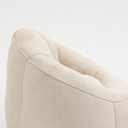 Bedding Bean Bag Sofa Chair High Pressure Foam Bean Bag Chair Adult Material With Padded Foam Padding Compressed Bean Bag With Footrest - Beige
